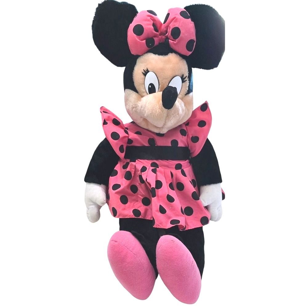 Vintage 1980s Walt Disney Productions Minnie Mouse 27" Applause Plush Polka Dot
